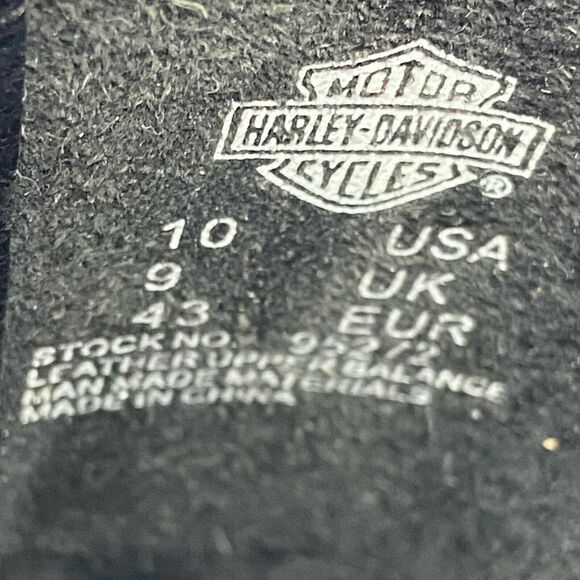 Harley Davidson Motorcycle Biker Boots Mens Black Leather Round Toe Side Zip 10 main image 14